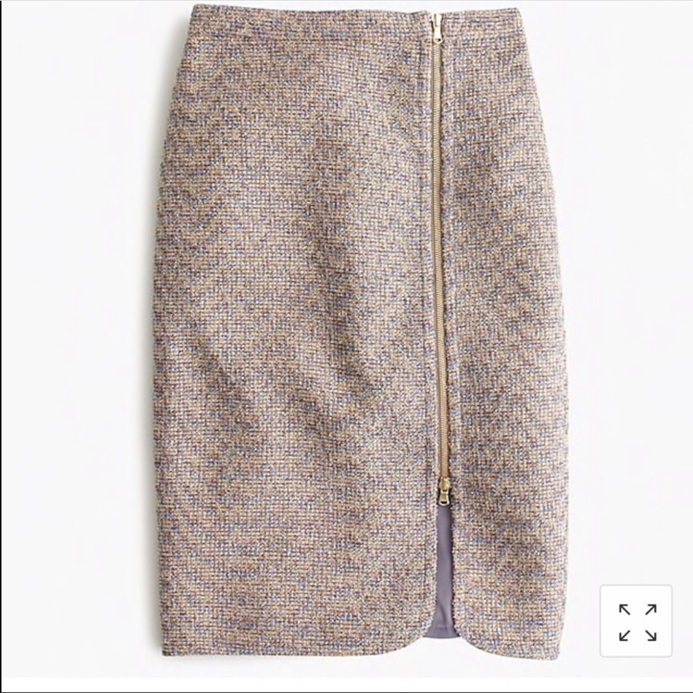 J. crew tweed, zipper accent midi skirt